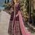 Purple embroidered art silk semi stitched anarkali suit