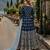 Navy blue embroidered art silk semi stitched anarkali suit