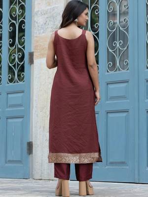 Women Ethnic Motifs Embroidered Regular Kurta with Trousers & With Dupatta 4