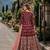 Maroon embroidered art silk semi stitched anarkali suit