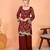 Maroon faux georgette embroidered kurta set