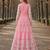 Pink embroidered net semi stitched anarkali suit