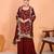 Maroon faux georgette embroidered kurta set