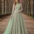 Light green embroidered net semi stitched anarkali suit