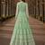 Light green embroidered net semi stitched anarkali suit