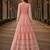 Peach embroidered net semi stitched anarkali suit