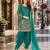 Teal embroidered tapeta silk semi stitched salwar suit