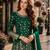 Dark green embroidered tapeta silk semi stitched salwar suit