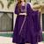 Purple silk blend embroidered kurta set