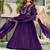 Purple silk blend embroidered kurta set