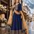 Navy blue embroidered tapeta silk semi stitched anarkali suit