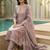 Lavender silk blend embroidered kurta set