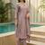 Lavender silk blend embroidered kurta set