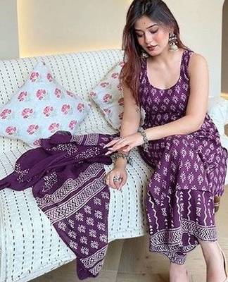 Women Ethnic Motifs Printed Regular Kurta with Palazzos & With Dupatta 1
