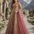 Pink embroidered net semi stitched anarkali suit