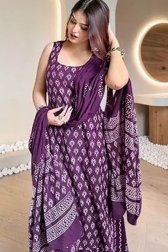 Women Ethnic Motifs Printed Regular Kurta with Palazzos & With Dupatta