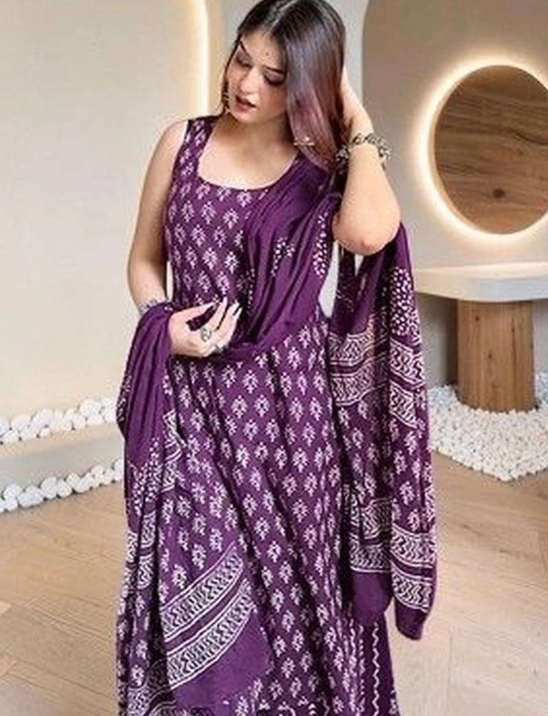 Women Ethnic Motifs Printed Regular Kurta with Palazzos & With Dupatta