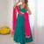 Teal-green georgette lace kurta set
