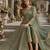 Green embroidered net semi stitched anarkali suit