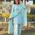 Blue satin lace farshi salwar set