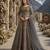Grey embroidered net semi stitched anarkali suit