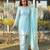 Blue satin lace farshi salwar set