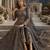 Grey embroidered net semi stitched anarkali suit
