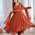 Dark-orange faux georgette lace kurta set