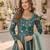 Teal embroidered art silk semi stitched anarkali suit