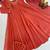 Dark-orange faux georgette lace kurta set
