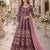 Purple embroidered art silk semi stitched anarkali suit