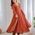 Dark-orange faux georgette lace kurta set