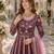 Purple embroidered art silk semi stitched anarkali suit