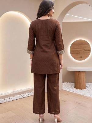 Women Ethnic Motifs Embroidered Regular Thread Work Kurta with Palazzos & With Dupatta 4