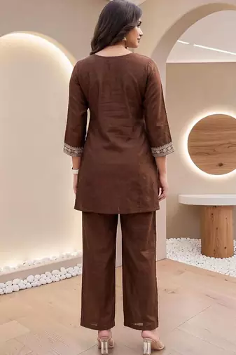 Women Ethnic Motifs Embroidered Regular Thread Work Kurta with Palazzos & With Dupatta