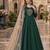 Green embroidered tapeta silk semi stitched anarkali suit