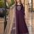 Purple embroidered tapeta silk semi stitched anarkali suit