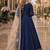 Navy blue embroidered tapeta silk semi stitched anarkali suit