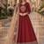 Maroon embroidered tapeta silk semi stitched anarkali suit