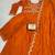 Orange silk blend embroidered kurta set