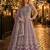 Lavender embroidered net semi stitched anarkali suit