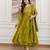 Olive silk blend embroidered kurta set