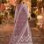Lavender embroidered net semi stitched anarkali suit