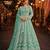 Sky blue embroidered net semi stitched anarkali suit