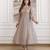 Grey silk blend embroidered kurta set