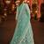 Sky blue embroidered net semi stitched anarkali suit