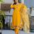 Yellow chanderi embroidered kurta set