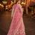 Pink embroidered net semi stitched anarkali suit