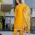Yellow chanderi embroidered kurta set