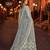 Grey embroidered net semi stitched anarkali suit